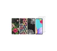 Coques gel fantaisie pour Samsung Galaxy A52 / A52 5G / A52S 5G et 2 protections écran verre trempé [Mosaïques]