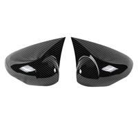 Coques rétroviseur Pour Fiesta 2008-2018 Caches De Rétroviseur Style Chauve-souris 2 Pièces Noir Brillant Accessoire Extérieur(Carbon fiber pattern)