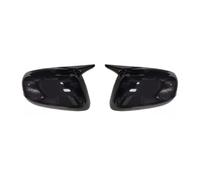 Coques rétroviseurs latéraux Pour Fit Pour Jazz 2009-2013 Car Sticker Rearview Side Mirror Cover Wing Cap Exterior Door Rear View Case Trim Carbon Fiber Look(No Light Black)