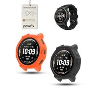 Coques Silicone Antichoc pour Amazfit T Rex 3 Pro 44mm - Noir & Orange | Coque Silicone Souple Ultra-Mince, Anti-Rayures et Résistante aux Chocs, Étui de Protection pour Montre Connectée, Lot de 2