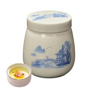Coquetier à œufs à la coque en céramique avec couvercle, 220 ml | Récipient de cuisson vintage et support à œufs pour petit déjeuner, brunch, cuisine, camping, pique-nique, voyage