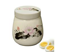 Coquetier à œufs en céramique - Ramequin de 220 ml avec couvercle, ensemble de coquetiers en porcelaine, couvercle à verrouillage sécurisé, gadget de cuisine classique | Cuisine facile pour petit