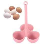Coquetier à œufs en silicone - Résistant à la température - Résistant à la chaleur - Étagère à œufs avec 3 ustensiles de cuisine grillagés pour la cuisson des œufs et le braconnage