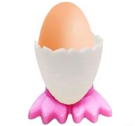 Coquetier compact en forme de poussin en plastique PP de qualité alimentaire passant au micro-ondes - 5 x 5 x 5 cm - Motif poule mignon - Décoration de table pour enfants et adultes - Rose et vert