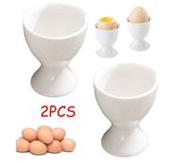 Coquetier en Céramique - Home Optimal - 2 pièces - Blanc - Antidérapant - Pour Enfants