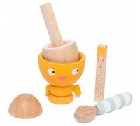 Coquetier et oeuf en bois 6 pièces - jeu dinette - le toy van multicolore G