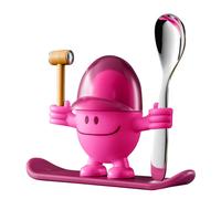 Coquetier Mc Egg avec cuillère rose plastique 15.00x5.00 cm