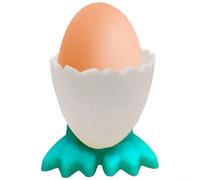 Coquetier mignon en forme de poule, support en plastique PP de qualité alimentaire pour petit déjeuner, passe au micro-ondes, design de volaille, vert (vert)