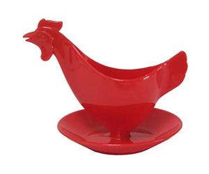 Coquetier « Poulet » rouge - Le coquetier culte - Sonja-PLASTIC - Fabriqué en Allemagne