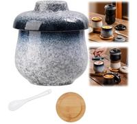 Coquetiers à vapeur en céramique vintage avec couvercles et cuillères, ensemble de cuiseurs à œufs, vaisselle polyvalente for le petit-déjeuner et les plats d'accompagnement