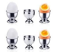 Coquetiers en Acier Inoxydable 6 Pièces, Support de Coquetier pour Plateau de Petit Déjeuner, Forme de Petit Verre à vin, Ensemble de Porte œufs
