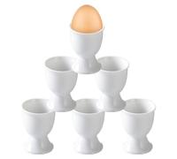 Coquetiers en Porcelaine, Lot de 6 Coquetiers en Porcelaine Blanche, 5,2 x 7cm Porte œufs Empilable, Coupe d'œuf pour Le Petit Déjeuner, Ronds avec Base, pour Le Déjeuner, Le Dîner, Blanc