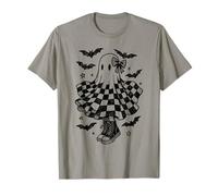 Coquette à Carreaux fantôme Danse nœud et Chauve-Souris Mignon Halloween T-Shirt