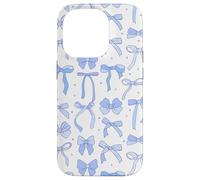 Coquette Blue Bows and Ribbons Pattern Romantic Style Coque pour iPhone 14 Pro