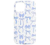 Coquette Blue Bows and Ribbons Pattern Romantic Style Coque pour iPhone 15