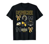Coquette Bow 911 Dispatcher Dispatch Police Dispatch Drapeau américain T-Shirt