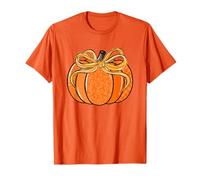 Coquette Bow Citrouille et Ruban Orange T-Shirt