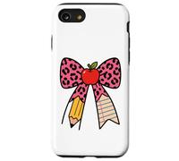 Coquette Bow Crayon Léopard Rose Rentrée Scolaire étudiant Coque pour iPhone SE (2020) / 7/8
