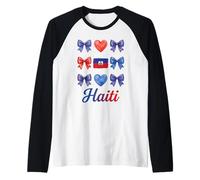 Coquette Bow Drapeau Haïtien Haïti Mignon Filles Manche Raglan