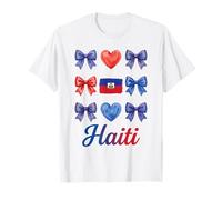 Coquette Bow Drapeau Haïtien Haïti Mignon Filles T-Shirt