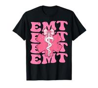 Coquette Bow EMT Technicien médical d'urgence fille maman T-Shirt