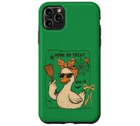Coquette Bow Halloween Oie Honk or Treat Boo Chignon désordonné Coque pour iPhone 11 Pro Max