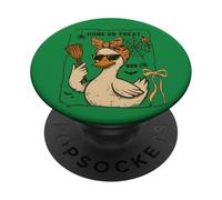 Coquette Bow Halloween Oie Honk or Treat Boo Chignon désordonné PopSockets PopGrip Adhésif