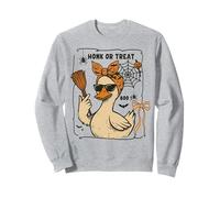 Coquette Bow Halloween Oie Honk or Treat Boo Chignon désordonné Sweatshirt