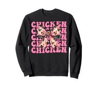 Coquette Bow Poulet Fermier Poule Fille Maman Fête des Mères Rose Sweatshirt