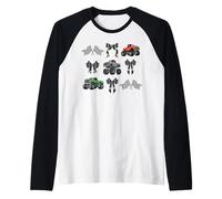 Coquette Bow Race Monster Truck Racing Checkered Flag Racer Manche Raglan