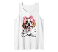 Coquette Bow St. Bernard Chien Maman Fille Rose Fête des Mères Débardeur
