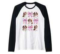 Coquette Bow St. Bernard Chien Maman Fille Rose Fête des Mères Manche Raglan