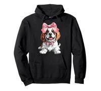 Coquette Bow St. Bernard Chien Maman Fille Rose Fête des Mères Sweat à Capuche