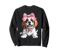 Coquette Bow St. Bernard Chien Maman Fille Rose Fête des Mères Sweatshirt