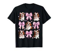 Coquette Bow St. Bernard Chien Maman Fille Rose Fête des Mères T-Shirt