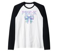 Coquette Bow Team Pre K Teacher pour Femmes Preppy Girly Kid Retro Manche Raglan