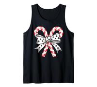 Coquette Bow Tie Candy Cane Bow Christmas Holiday Women Girl Débardeur