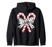 Coquette Bow Tie Candy Cane Bow Christmas Holiday Women Girl Sweat à Capuche