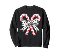 Coquette Bow Tie Candy Cane Bow Christmas Holiday Women Girl Sweatshirt