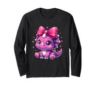 Coquette Bow Triceratops Dinosaure Ruban Rose Maman Fille Manche Longue