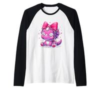 Coquette Bow Triceratops Dinosaure Ruban Rose Maman Fille Manche Raglan