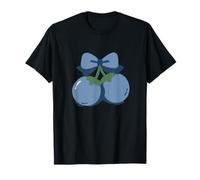 Coquette Bow with Blueberry Kawaii Charm T-Shirt