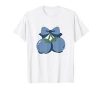 Coquette Bow with Blueberry Kawaii Charm T-Shirt