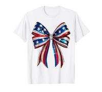 Coquette Bows Rouge Blanc Et Bleu American 4th Of Juillet Girls T-Shirt