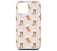 Coquette Chats sur Rayures et nœuds Aquarelle Rose Coque pour iPhone 12 Mini