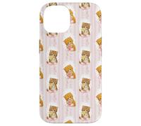 Coquette Chats sur Rayures et nœuds Aquarelle Rose Coque pour iPhone 14