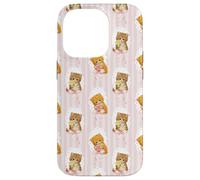 Coquette Chats sur Rayures et nœuds Aquarelle Rose Coque pour iPhone 14 Pro