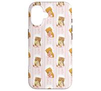 Coquette Chats sur Rayures et nœuds Aquarelle Rose Coque pour iPhone 16