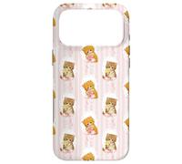Coquette Chats sur Rayures et nœuds Aquarelle Rose Coque pour iPhone 17 Pro Max