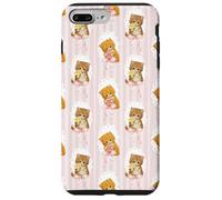 Coquette Chats sur Rayures et nœuds Aquarelle Rose Coque pour iPhone 7 Plus/8 Plus